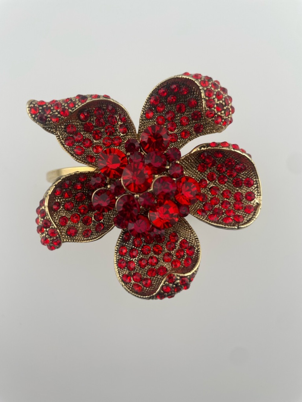 Dramatic "Midnight Rose" Pave Crystal Statement Cuff